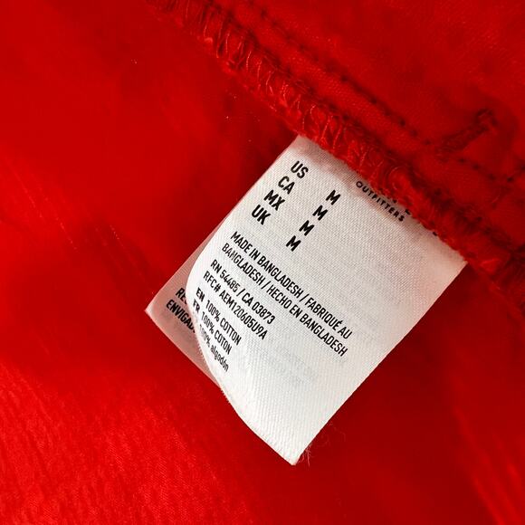 American Eagle Red Corduroy Snap Front Shacket Size Medium - Picture 4 of 9